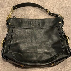 Authentic black leather Coach bag